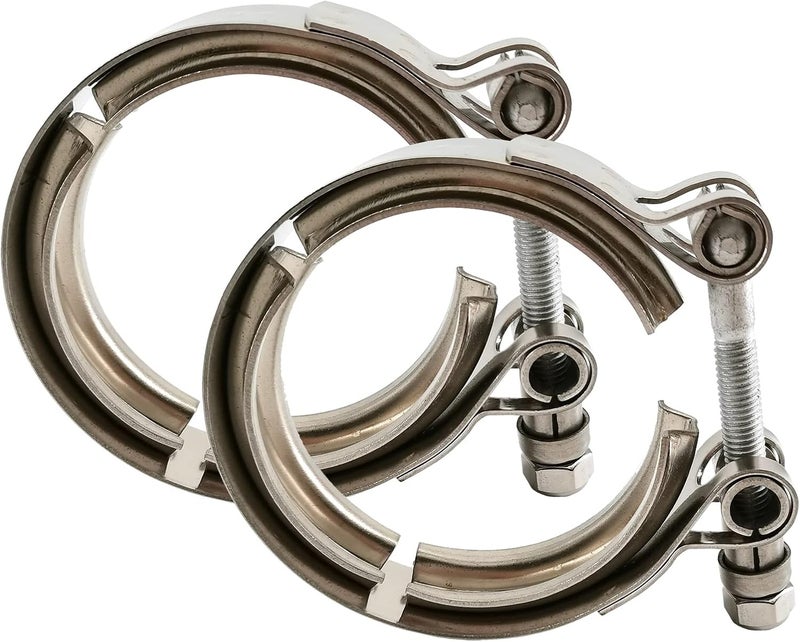 GaeaAuto 2.5 inch V Band Clamp 304 Stainless Steel for Turbo Downpipes Pack of 2 - Image 2